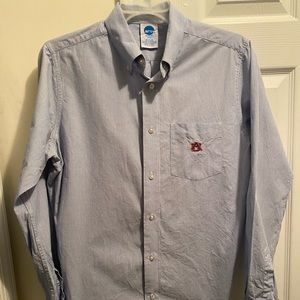 Auburn Tigers Mens Button Down Blue pinstripes long Sleeve Shirt
